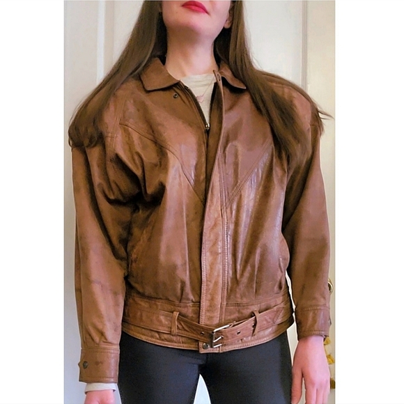 Ada Jackets & Blazers - ADA Brown Leather Jacket Bomber